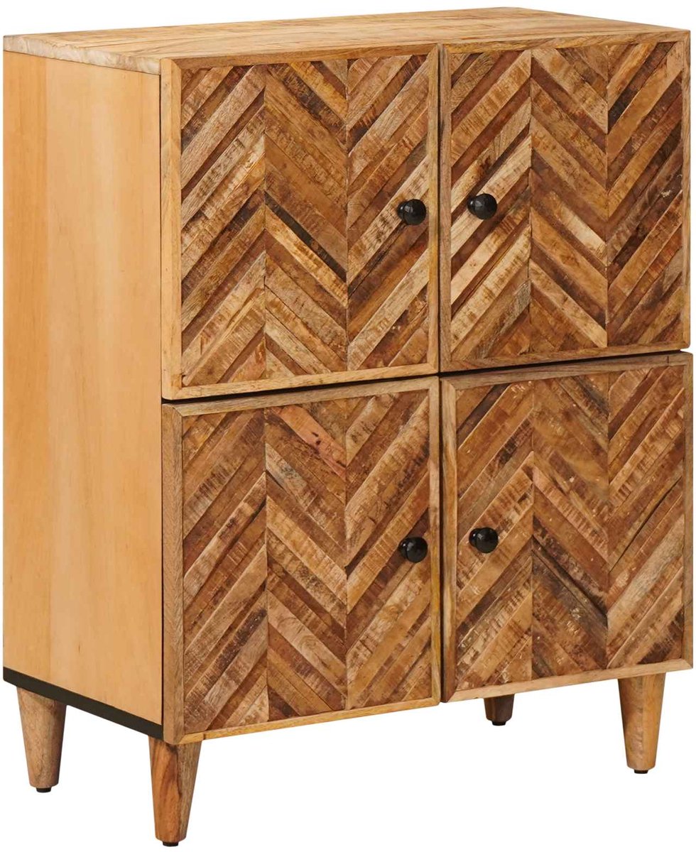 vidaXL - Opbergkasten - Bruin - 60 - x - 33,5 - x - 75 - cm - Massief - Mango - Hout