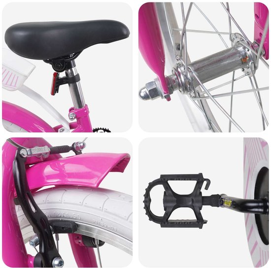 vidaXL - Kinderfiets - 18 - Inch - voor - 5-7 - jaar - oud - Donkerroze van VidaXL — afbeelding 3