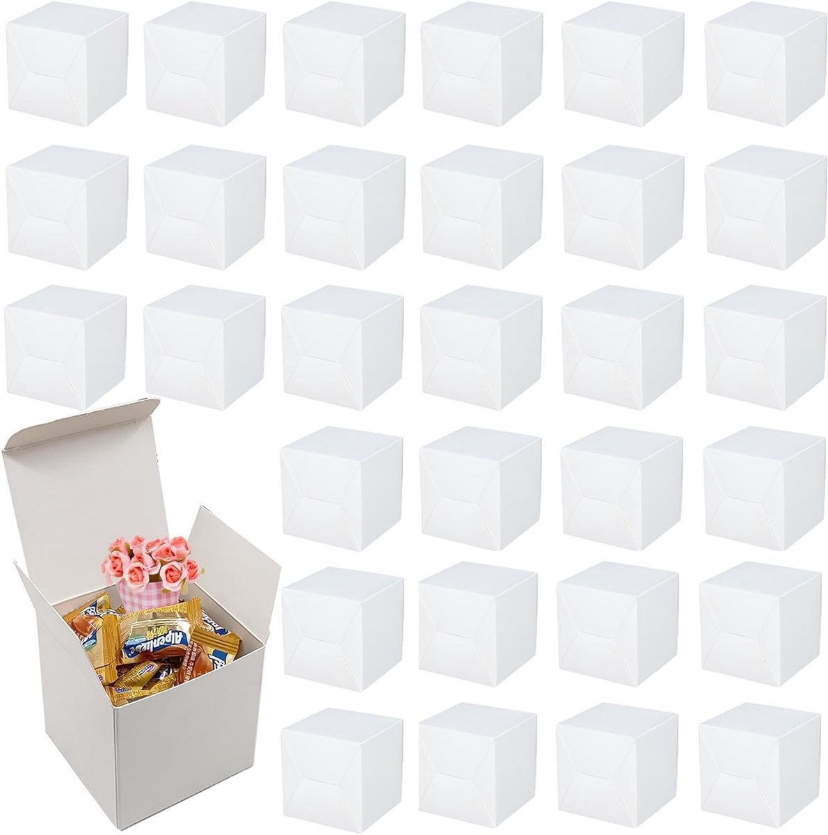 Kraft Papieren Cadeauboxen - 30 Stuks, Eenvoudig te Monteren, Ideaal voor Feestjes, Verjaardagen en Bruiloften