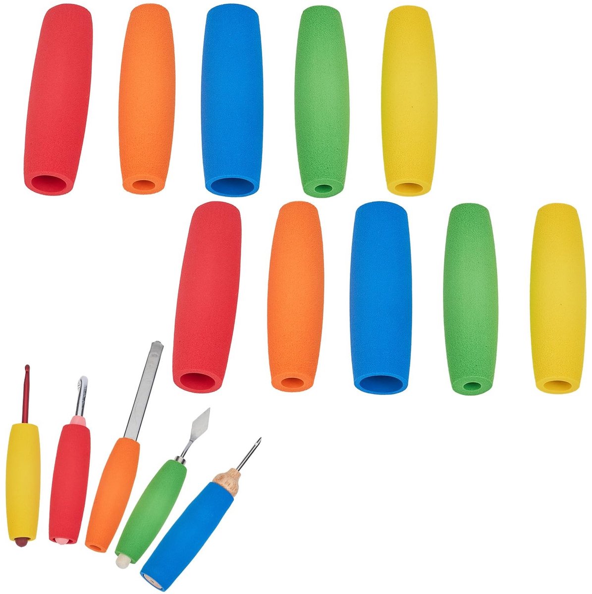 NICENEEDED Suma Handgrepen - 10 Stuks Meerkleurige Grip Tubes voor Bestek - Ideaal voor Senioren