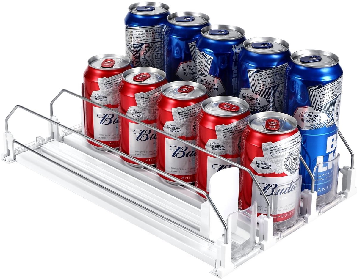 Allecto - Koelkastorganizer - Drankjes organizer - Automatisch toevoersysteem - Roze goud - Blikjes organizer - Perfect voor koelkast - 3 rijen