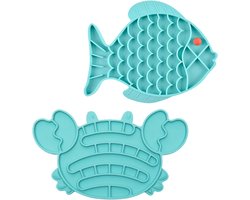 2 Stuks Langzame Kattenvoerbakken, Antislurp Voerpuzzels, Antislip Ontwerp voor Droog en Nat Voer, Ideaal voor Katten en Puppies