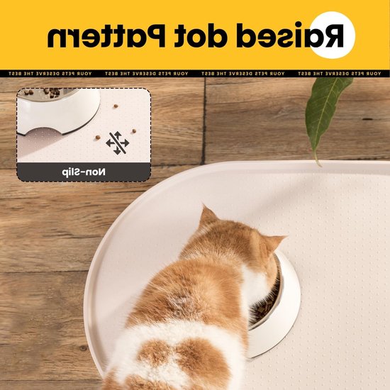 Honden- en kattenvoer mat met verhoogde randen van 1,2 cm, waterdicht en BPA-vrij, ideaal voor voer- en waterbakken — afbeelding 5
