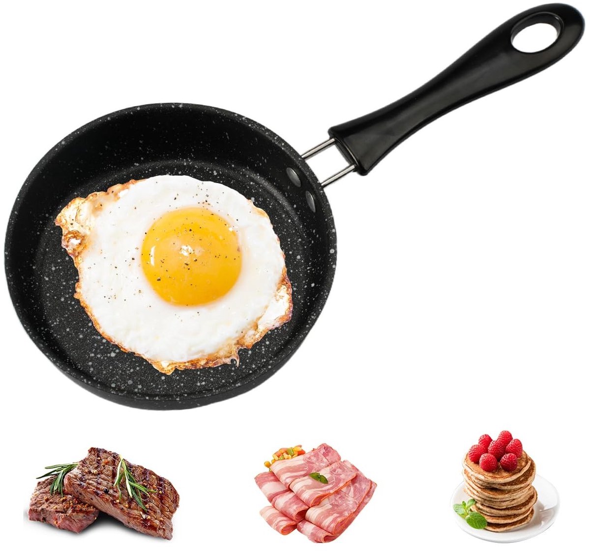 VVGoods - Mini braadpan 12 cm met anti-aanbaklaag voor eieren, spek en ham