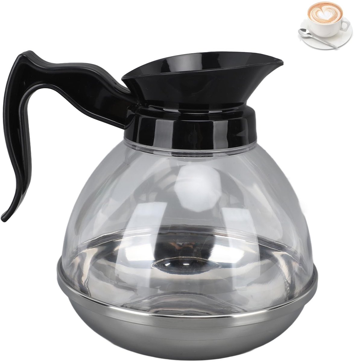 Allecto - Vervangende Glazen Koffiekan - Universele Koffiepot - Comfortabele Handgreep - 1.2QT - Geschikt voor Diverse Koffiemachines - Ideaal vo
