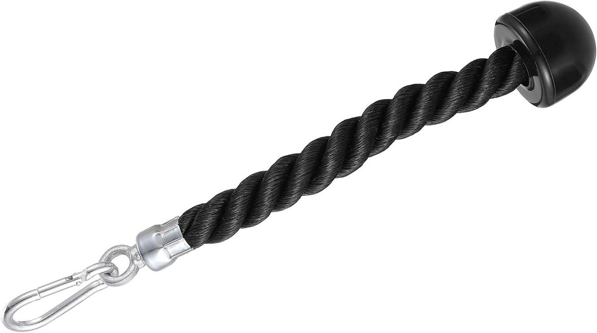 Fitness Touw - Kabel Accessoire - Kracht Training - Ergonomisch Ontwerp - 36 cm - Zwart