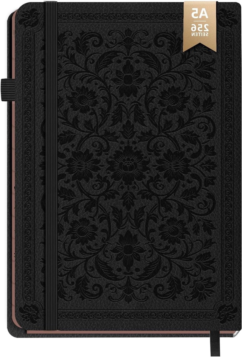 Persoonlijke organizer - Notitieboek agenda - Ideaal cadeau - Klassieke stijl - 216 x 155 cm - Diepzwart