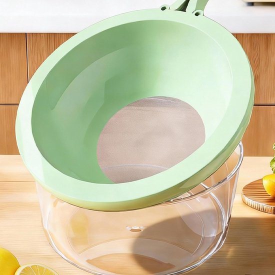 Wasmand met Zeef - Opbergmand - Voedselbereiding - Inklapbaar Ontwerp - 12x25x12 cm - Groen — afbeelding 2