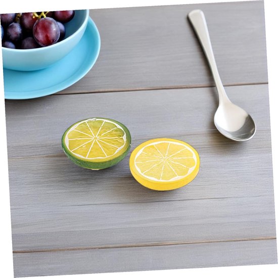 ifundom 30 Stuks Imitatie Schijfje Plastic Citroenen Versieringen Kunst Decor Levensechte Vrucht Levensechte Plastic Fruitschijfjes Blokjes Kunstmatig 3d Model Pvc — afbeelding 2