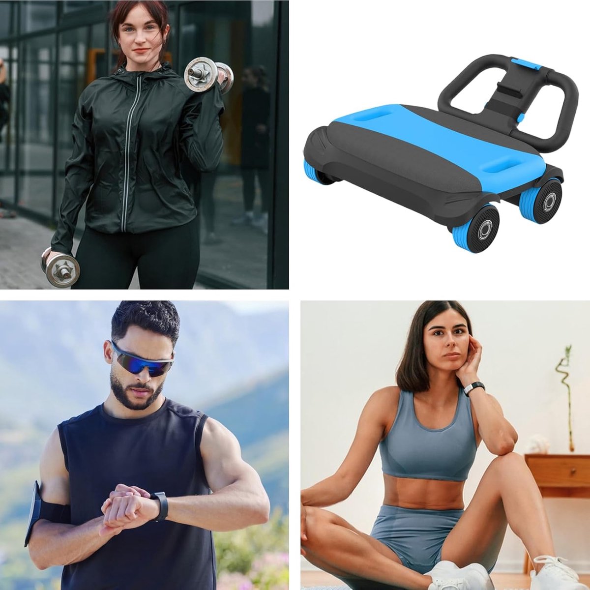Abs Wheel | Auto-Rebound Core Workout Apparaat - Antislip Elleboog Ondersteuning Buiktrainer, voor Ruglichaam Kracht Mannen Vrouwen Thuis Party Vloer Outdoor Gym