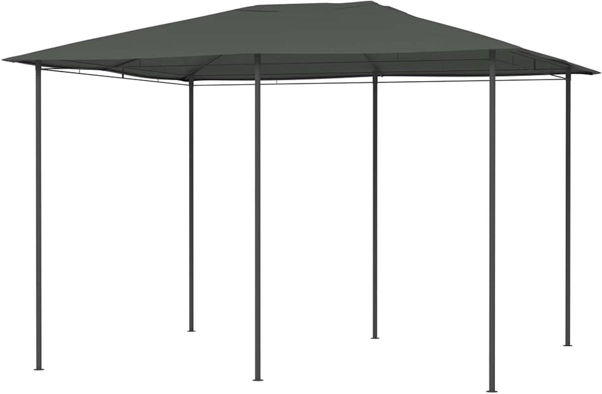 Tuinpaviljoen - Feesttent Gazebo - Buitenfeesten Organiseren - Stevige Stalen Constructie - 3 x 4 Meter - Antraciet