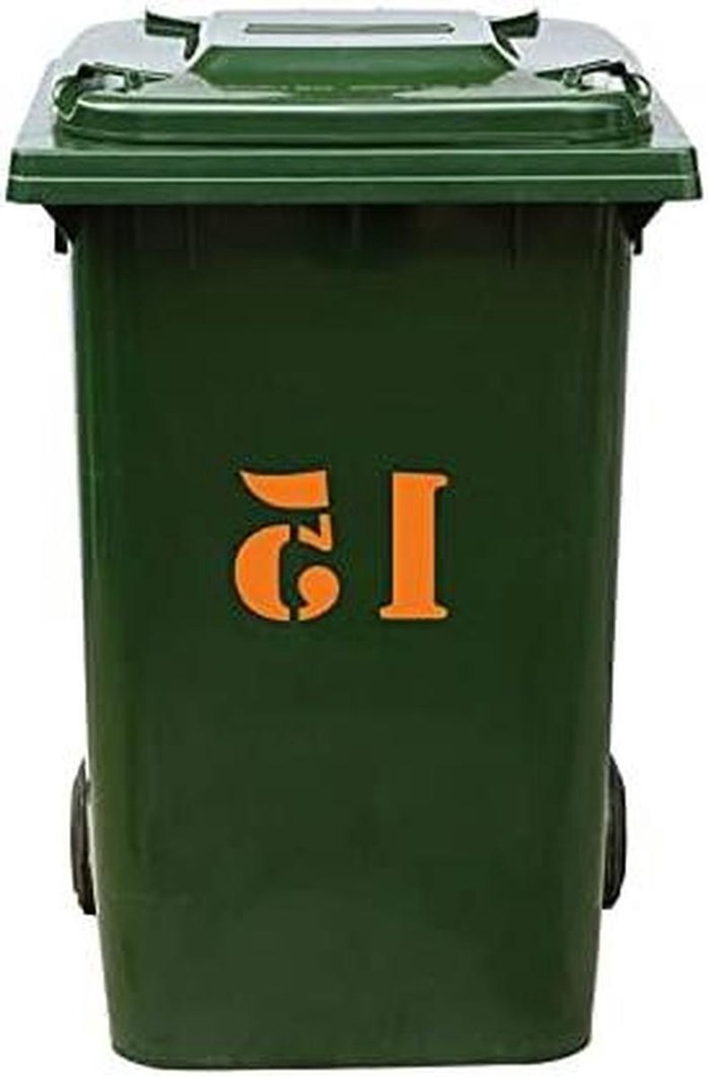 Kliko Sticker - Nummer Sticker - Afvalbak Markeren - Zelfklevend Vinyl - 157 x 25 cm - Oranje