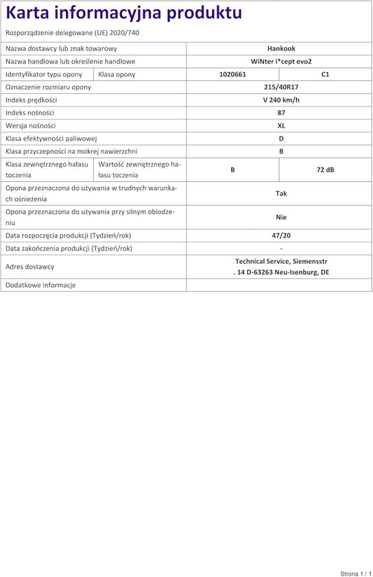Winterbanden - Auto banden - Veilig Rijden - Grip op Nat - 215/40 R17 - Zwart