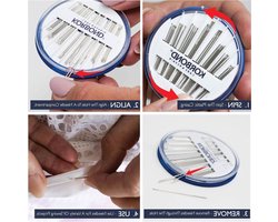 KORBOND 40-delige naainaald compact - naaldassortiment voor een veelvoud aan handnaaien, tussen wandtapijten en stopnaalden, zilver
