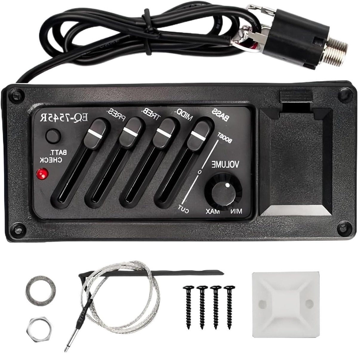 Gitaar Pickup - Akoestische Voorversterker - Muziek Maken - Vierbands EQ - 132 g - Zwart