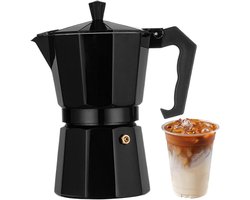 Koffiezetapparaat - Espresso maker - Italiaanse Koffie Maken - Anti-verbrandingsgreep - 16 x 8 x 16 cm - Zwart