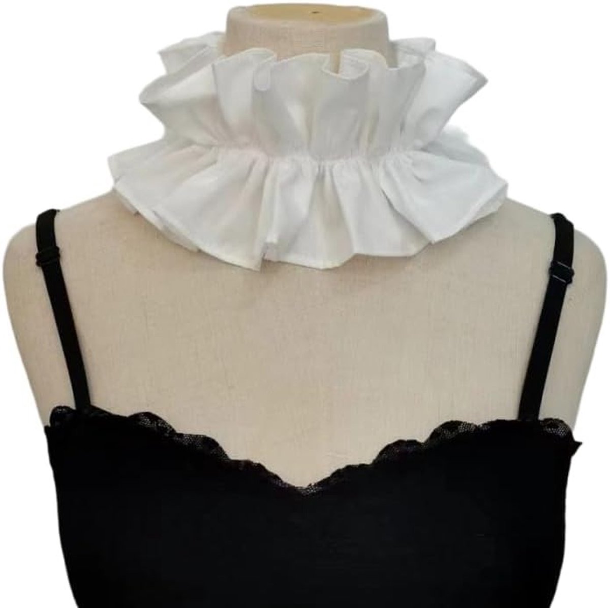 Elegante Verwijderbare Rimpel Kraag voor Renaissance Kostuums en Cosplay Feesten, Perfect voor Halloween en Fotografie, Wit