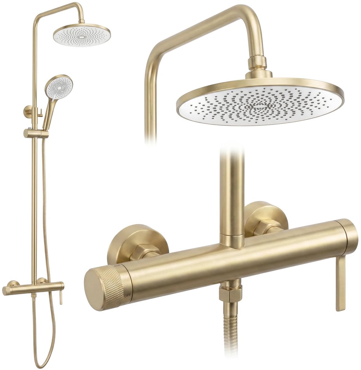 Rea - Rivo - Doucheset - Geborsteld Goud - 15X15X126,5Cm