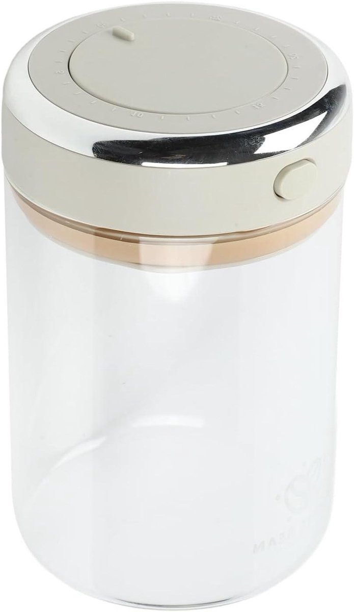Koffiebus - Voorraadpot - Vers Houden - Vacuümverzegeld - 1100 ml - Wit
