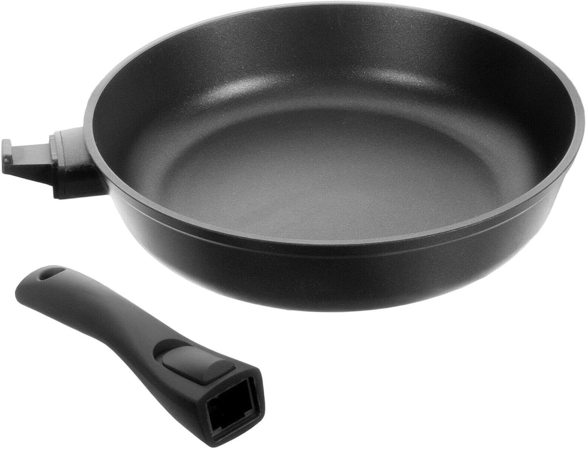 Koekenpan - Koekenpan - Dagelijks Koken - Afneembaar Handvat - 24 cm - Zwart