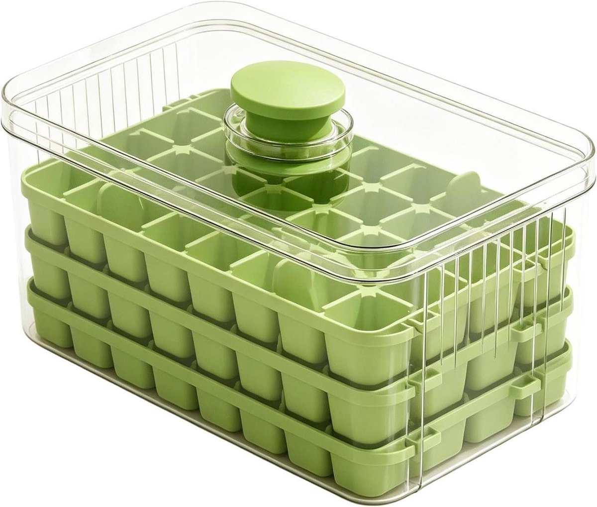 IJsblokjesvorm Bak - IJs Maker - Drankjes Koelen - 3-Laags Ontwerp - 96 IJsblokjes - Groen
