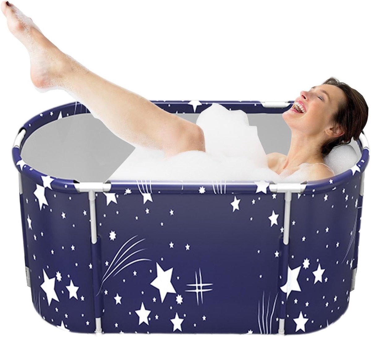 Opvouwbare Badkuip - Inklapbaar Bad - Ontspannend Baden - Verdikte Constructie - 120 x 55 x 50 cm - Blauw