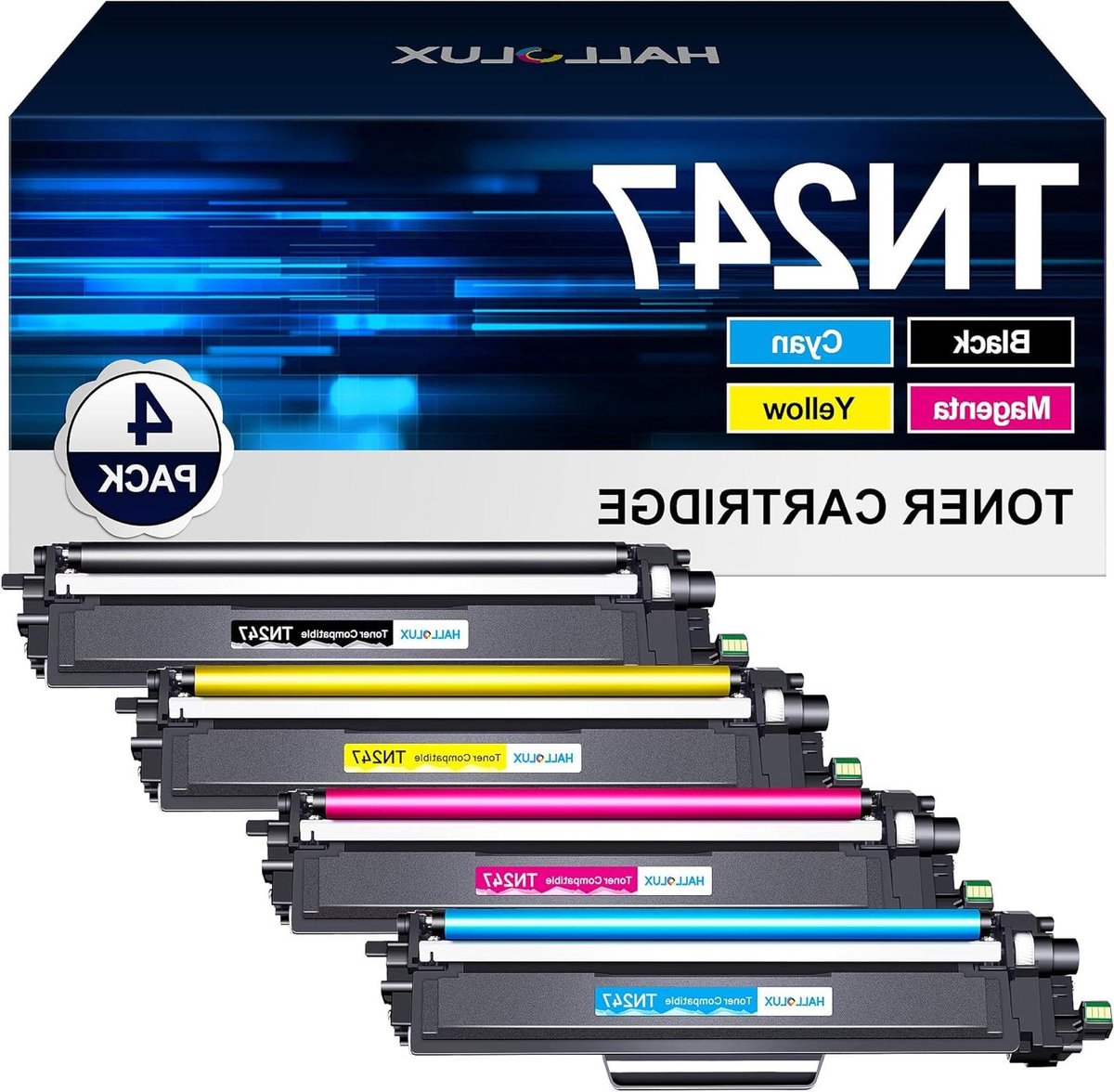Tonercartridge Set - Kleuren Tellers - Scherp Printwerk - Hoog Rendement - 4 Stuks - Zwart Cyaan Magenta Geel