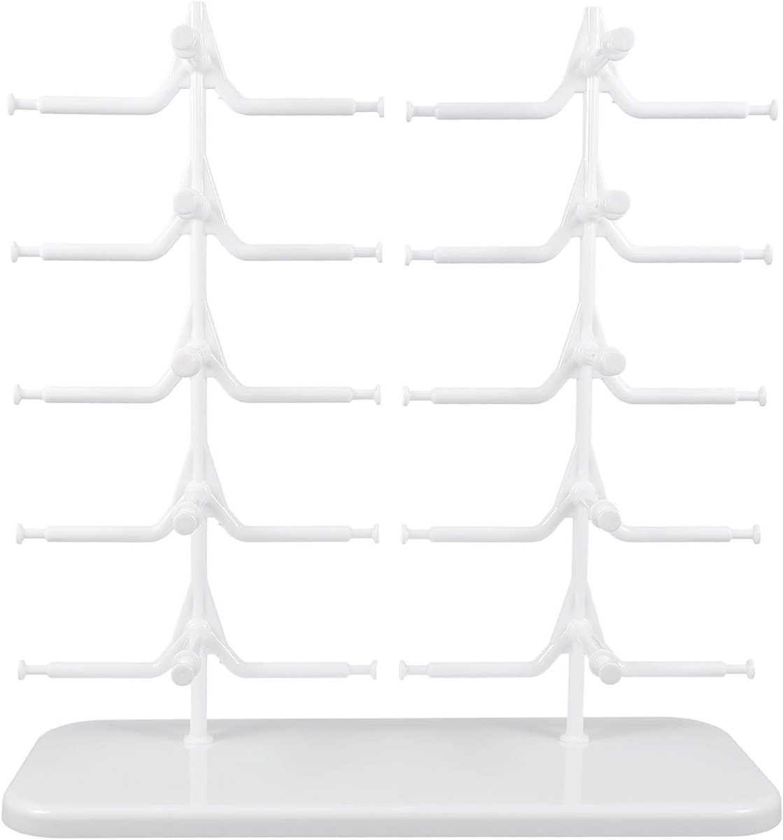 Glazen Etui en Stand voor Meerdere Zonnebrillen en Brillen - Plastic Organizer voor Brillenopslag en Display in Wit