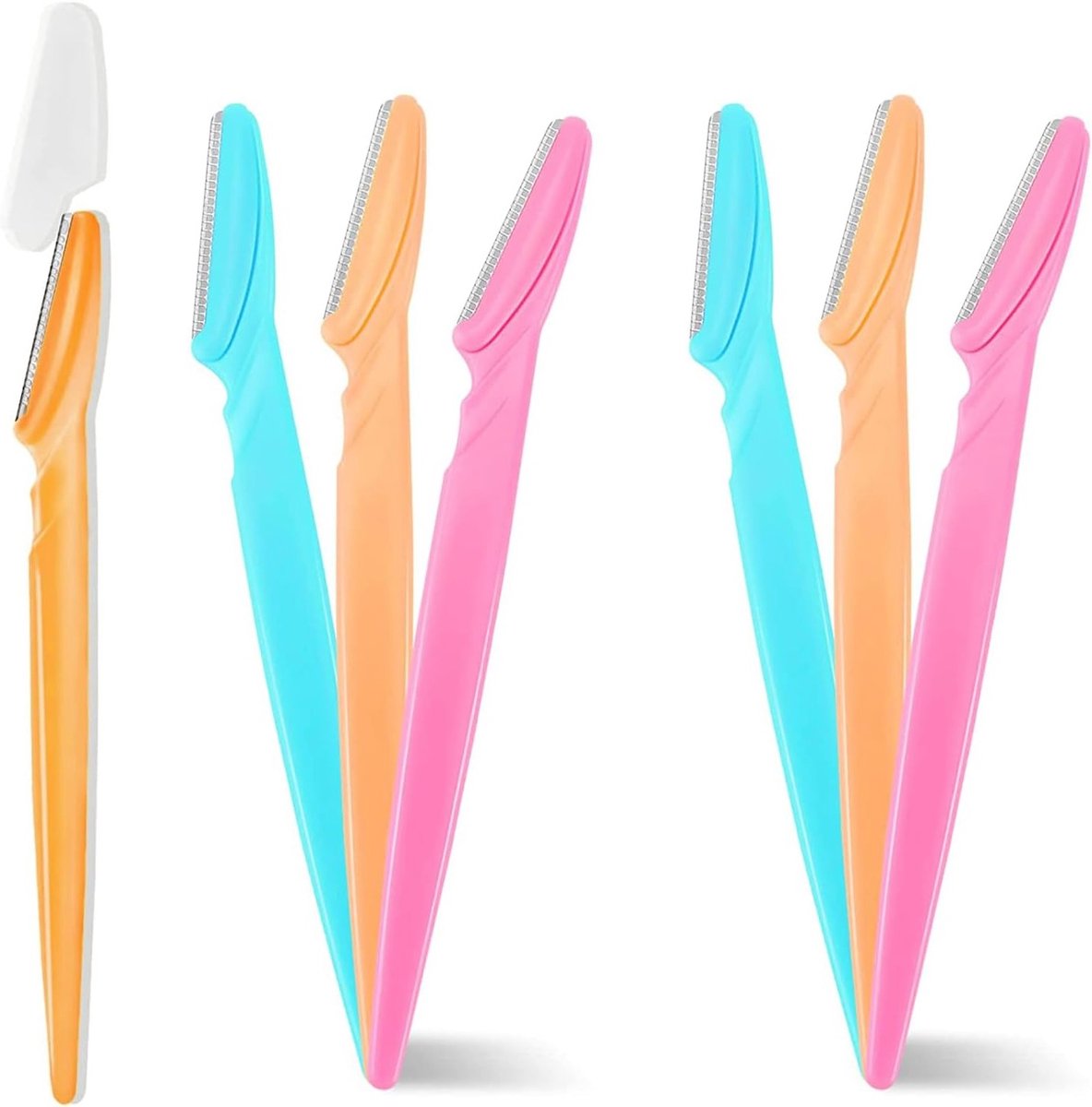 6 Stuks Precisie Oogbrauw Scheermesjes voor Gezichtsbeharing, Oogbrauw Trimmer en Exfoliërende Dermaplaning Tool voor Vrouwen en Mannen