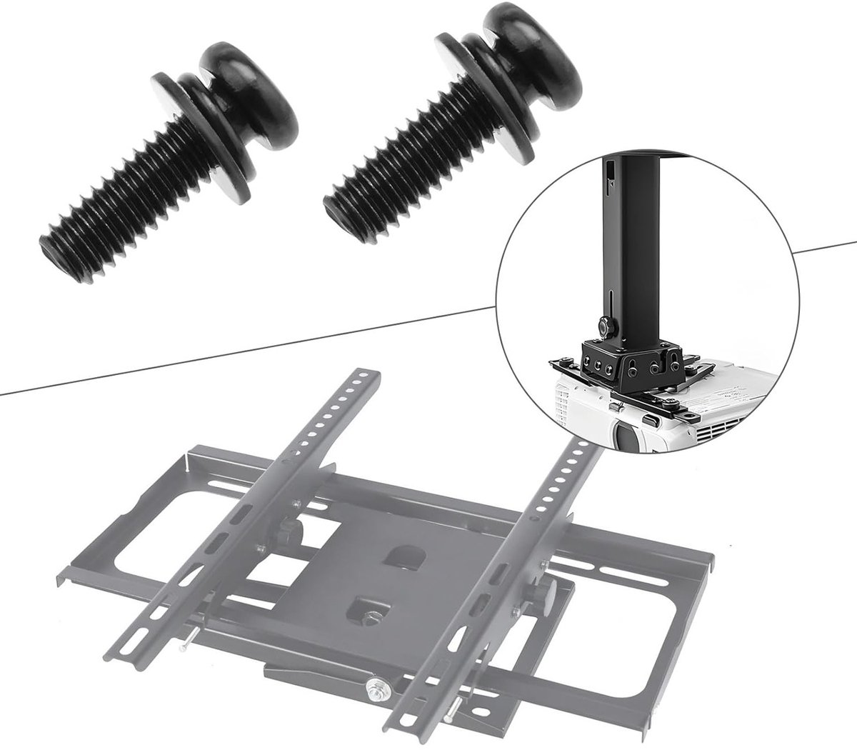 10 Sets M4 12mm Bevestigingsschroeven en Ringen voor Wandmontage, Geschikt voor TV's, Monitoren en LCD/LED Schermen