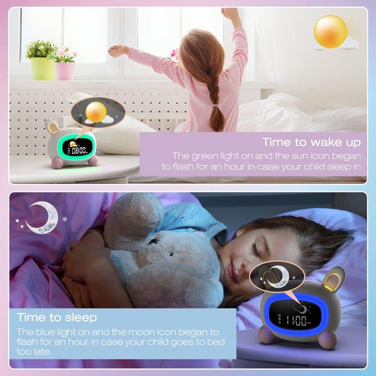 Kinderwekker - Digitale Wekker Slaapkamer - Slaaptrainer Kinderen - ochtendwekker — afbeelding 3