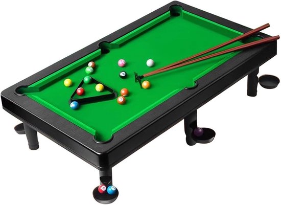 Mini Tafelpoolset - Draagbaar Biljartspel - Familie Plezier - Hoogwaardig ABS Materiaal - 56 x 34 x 16 cm - Groen van mini — afbeelding 3