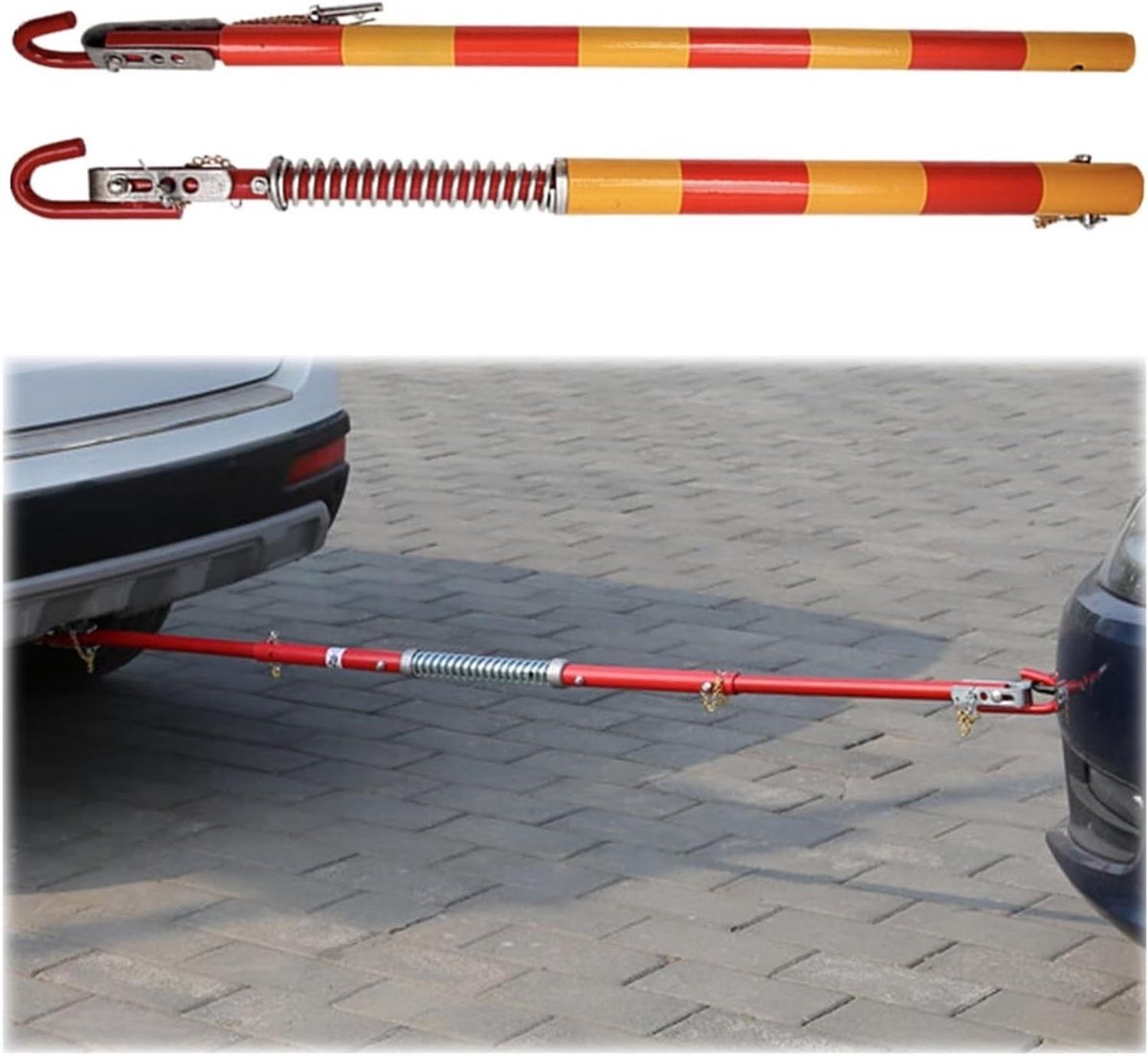 Sleepkabel - Nood Sleepoplossing - Voertuig Transport - Met Dempende Veren - Tot 50 Ton - Geel