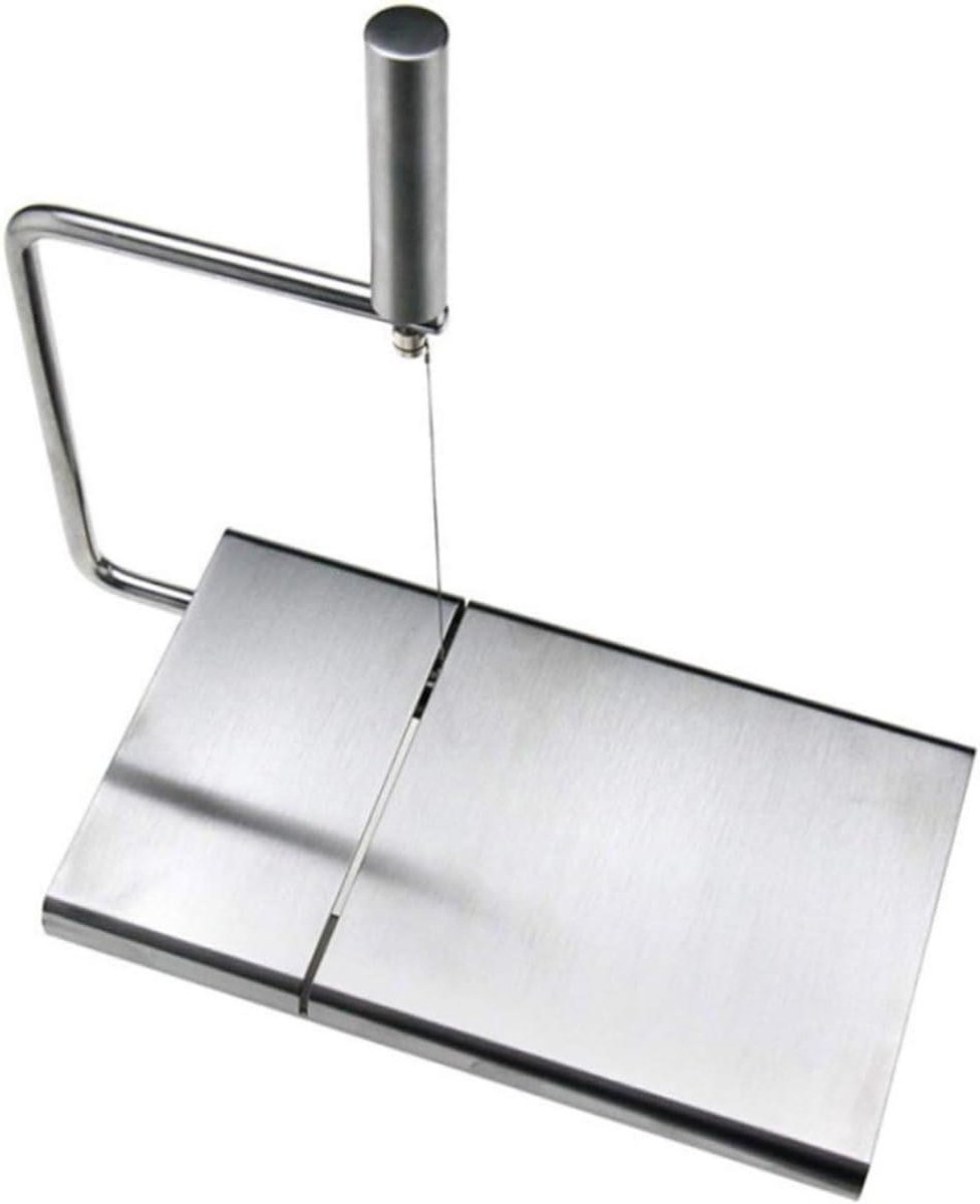 Kaassnijder Snijplank - Snijplank Kaas - Kaas Serveren - Verstelbare Draad - 23.5x22cm - Zilver