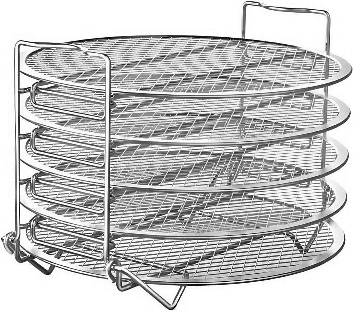 Airfryer rooster - Stapelbaar rek - Koken en drogen - Vijf niveaus - 209 x 16 cm - Zilver
