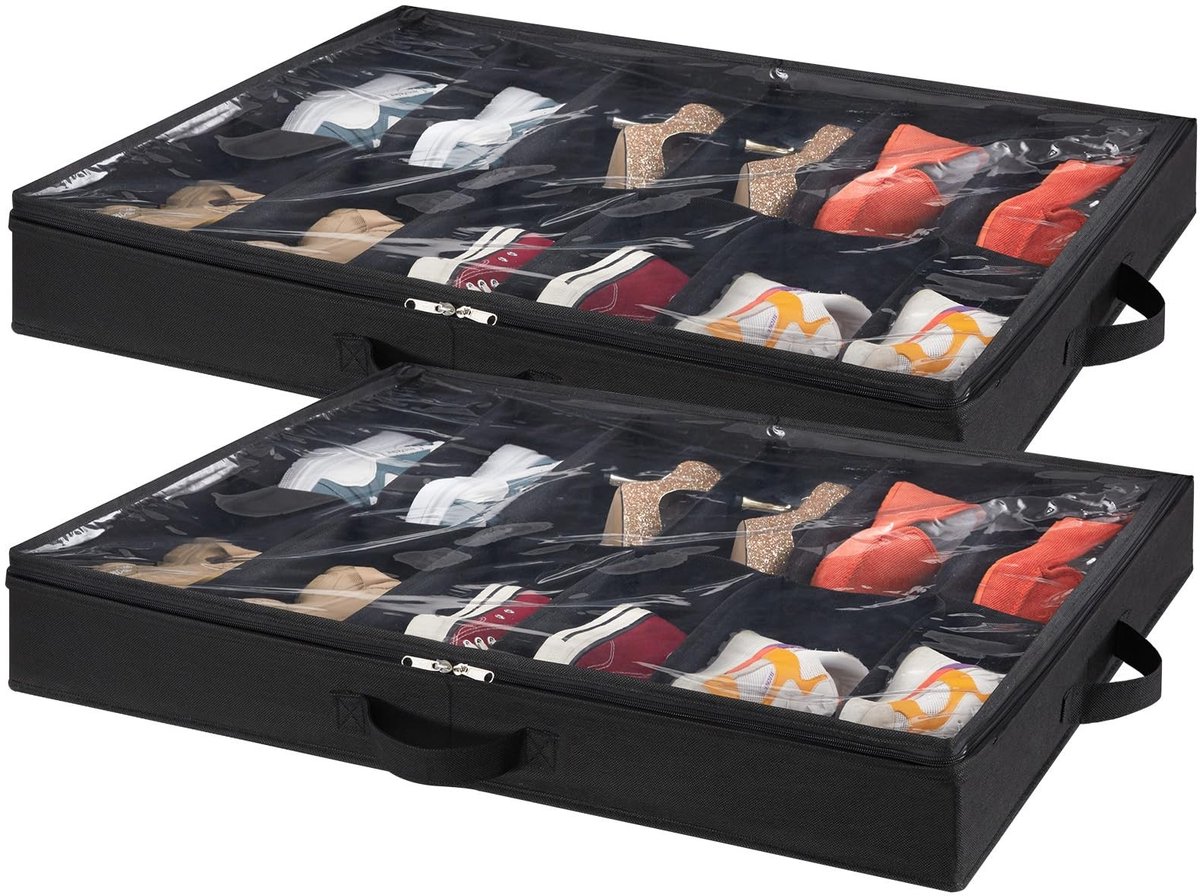 Dailygoods - Opvouwbare Schoenenorganizer voor Onder het Bed, 2 Stuks