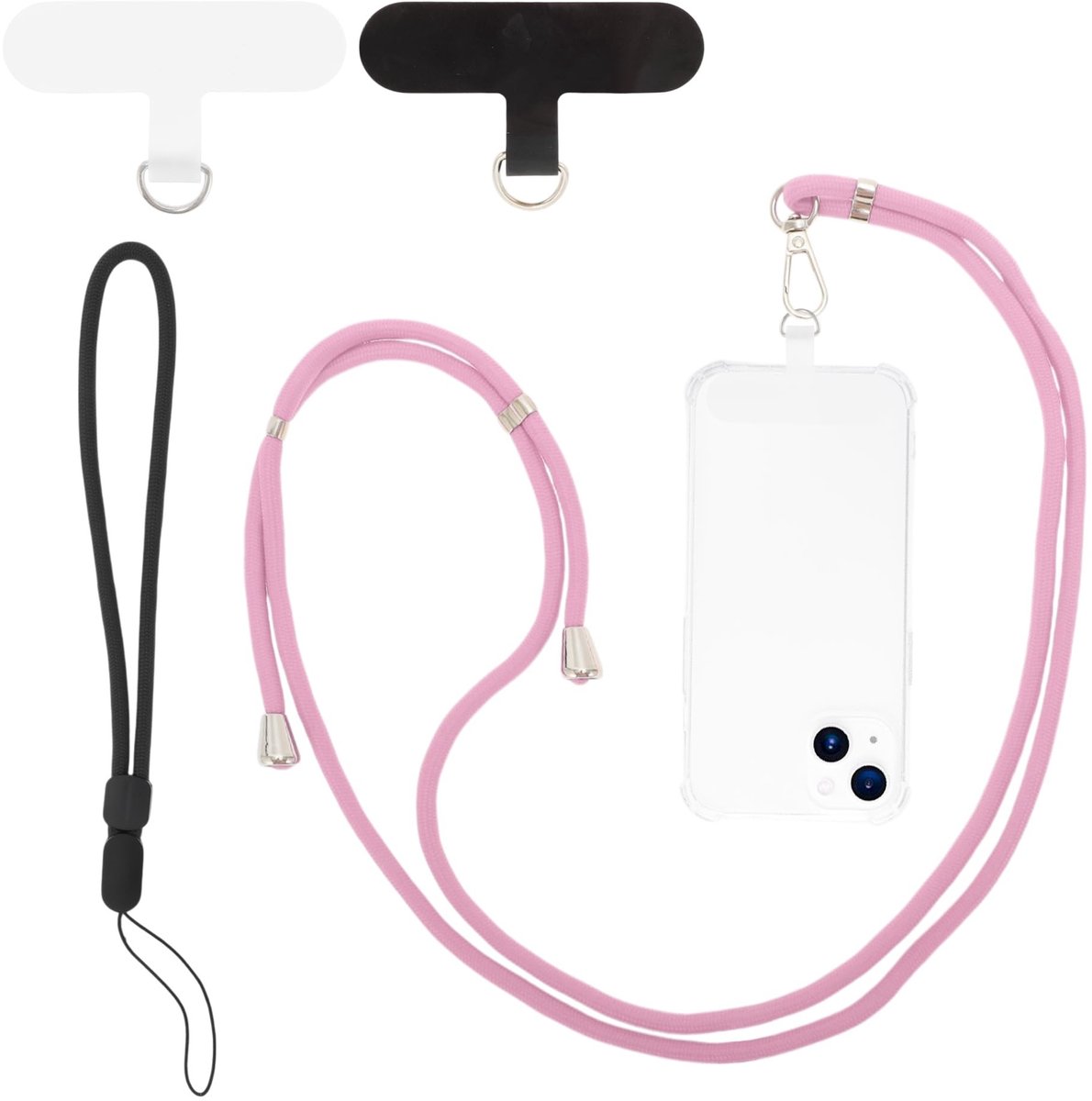 Dailygoods - Universele Mobiele Telefoonketting met 2 Patches