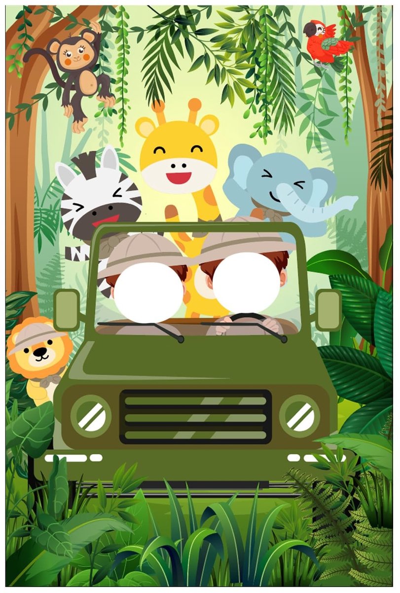 Dailygoods - Polyester Jungle Safari Achtergrond voor Feestdecoratie