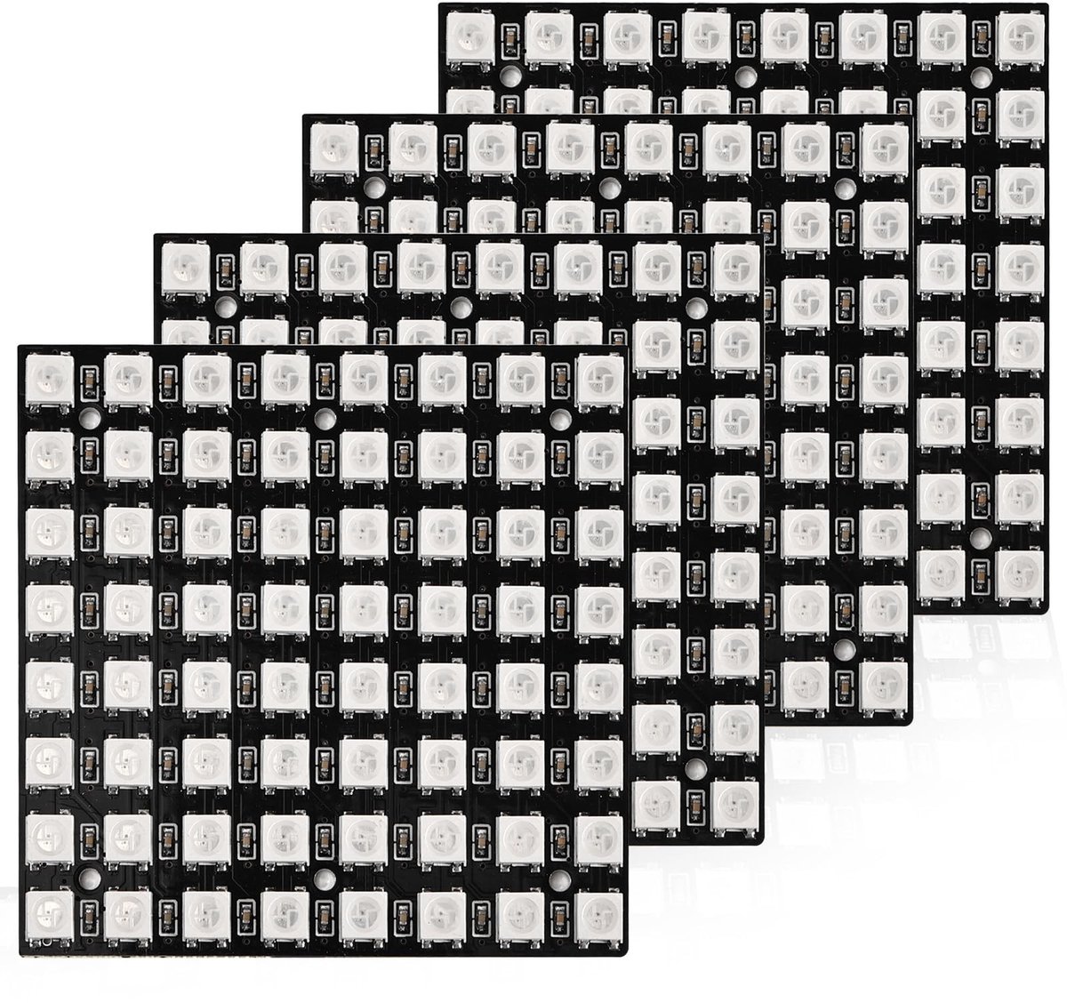Dailygoods - 4 Stuks 8x8 LED Matrix Paneel met RGB Verlichting