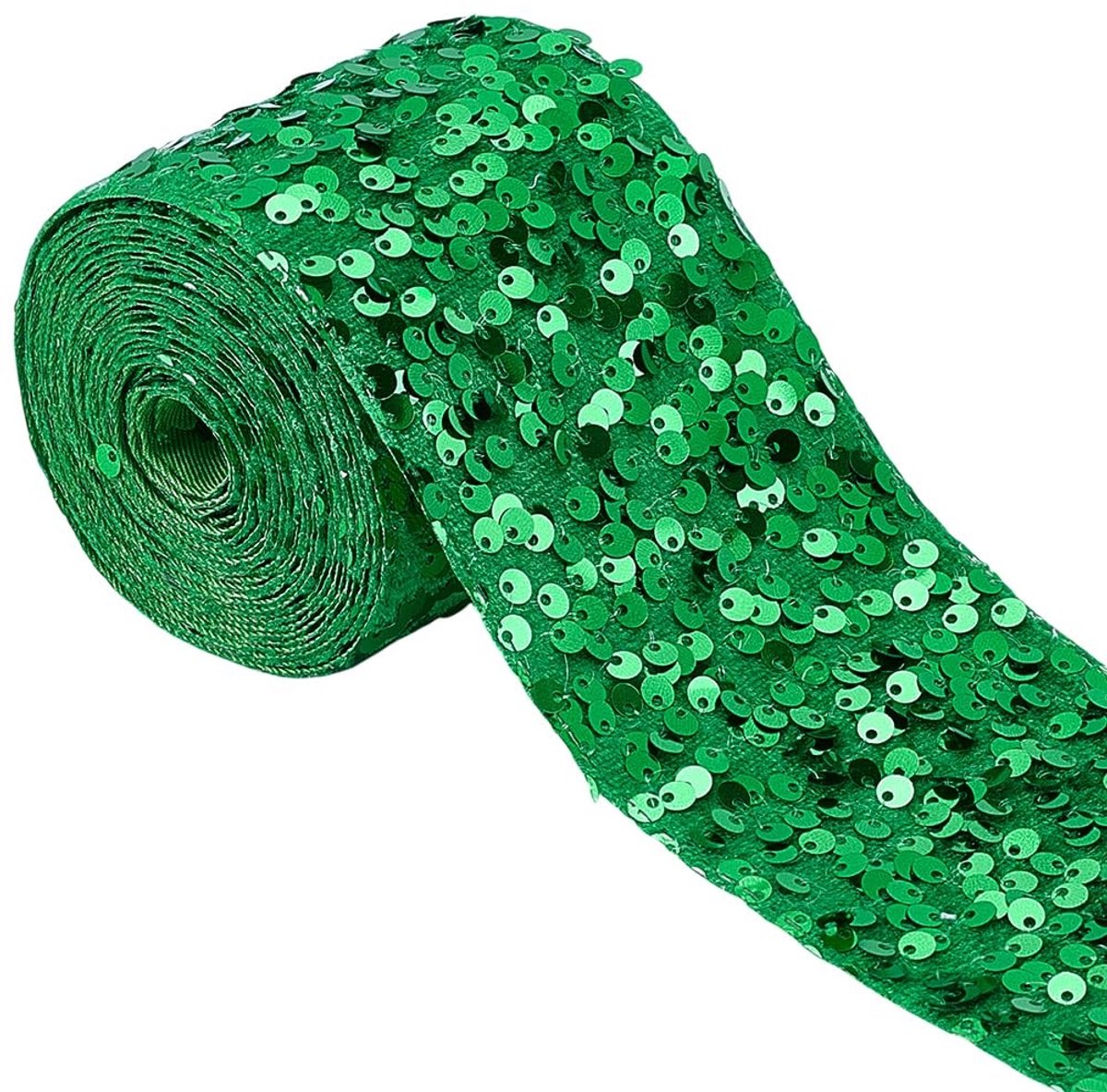 Dailygoods - Groene Pailletten Fluwelen Trim voor Naaien en DIY Craft Projecten