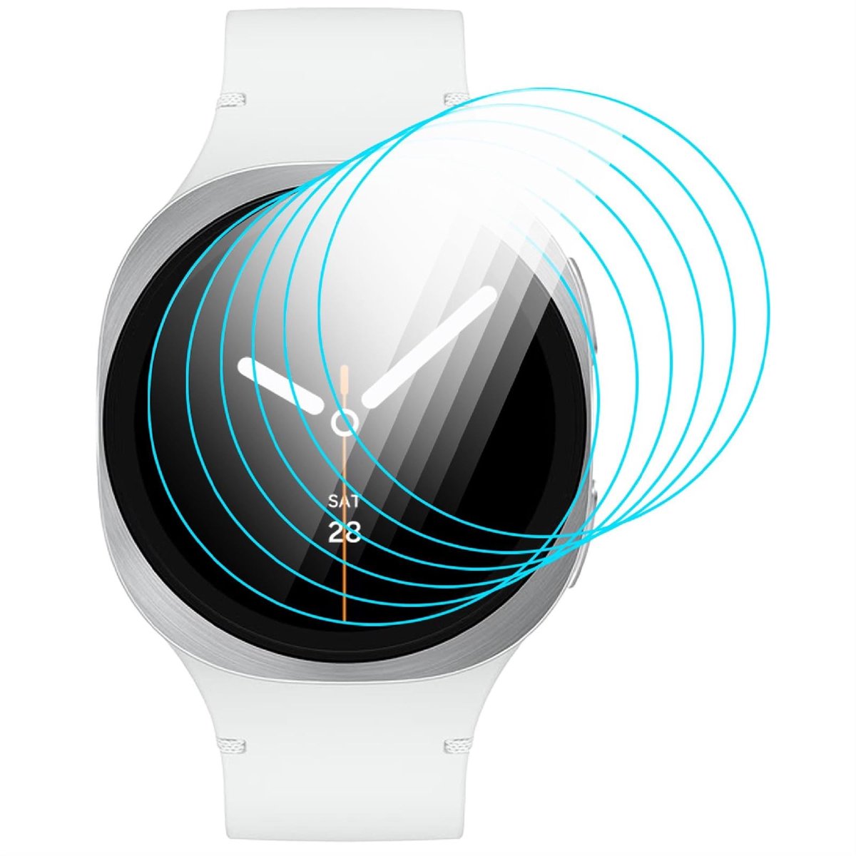 Dailygoods - Schermbeschermer voor Smartwatch 44 mm, 6 Stuks Flexibele TPU met Anti-Bubble