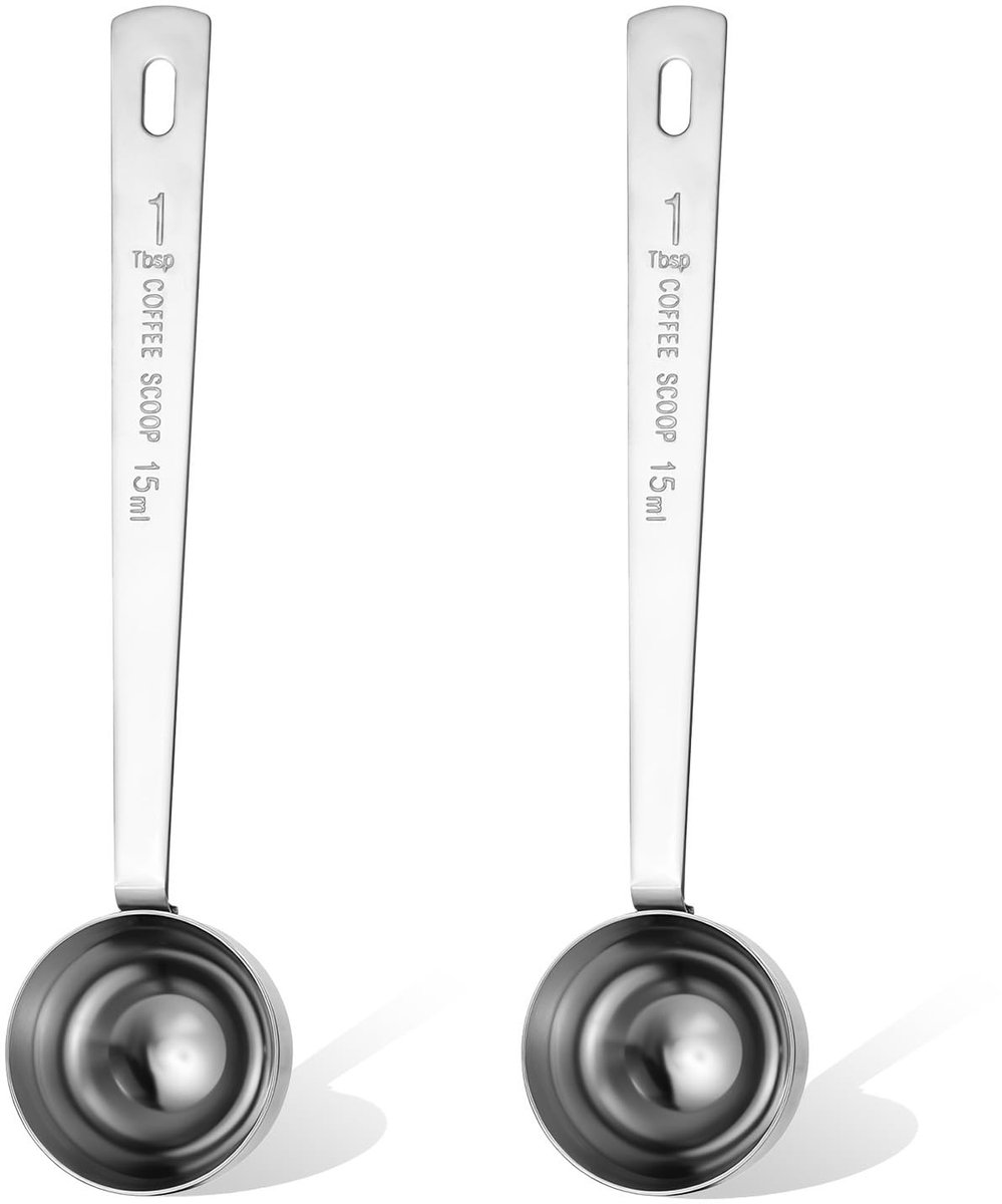 Dailygoods - 2 Stuks Koffielepels met Lang Handvat van Roestvrij Staal