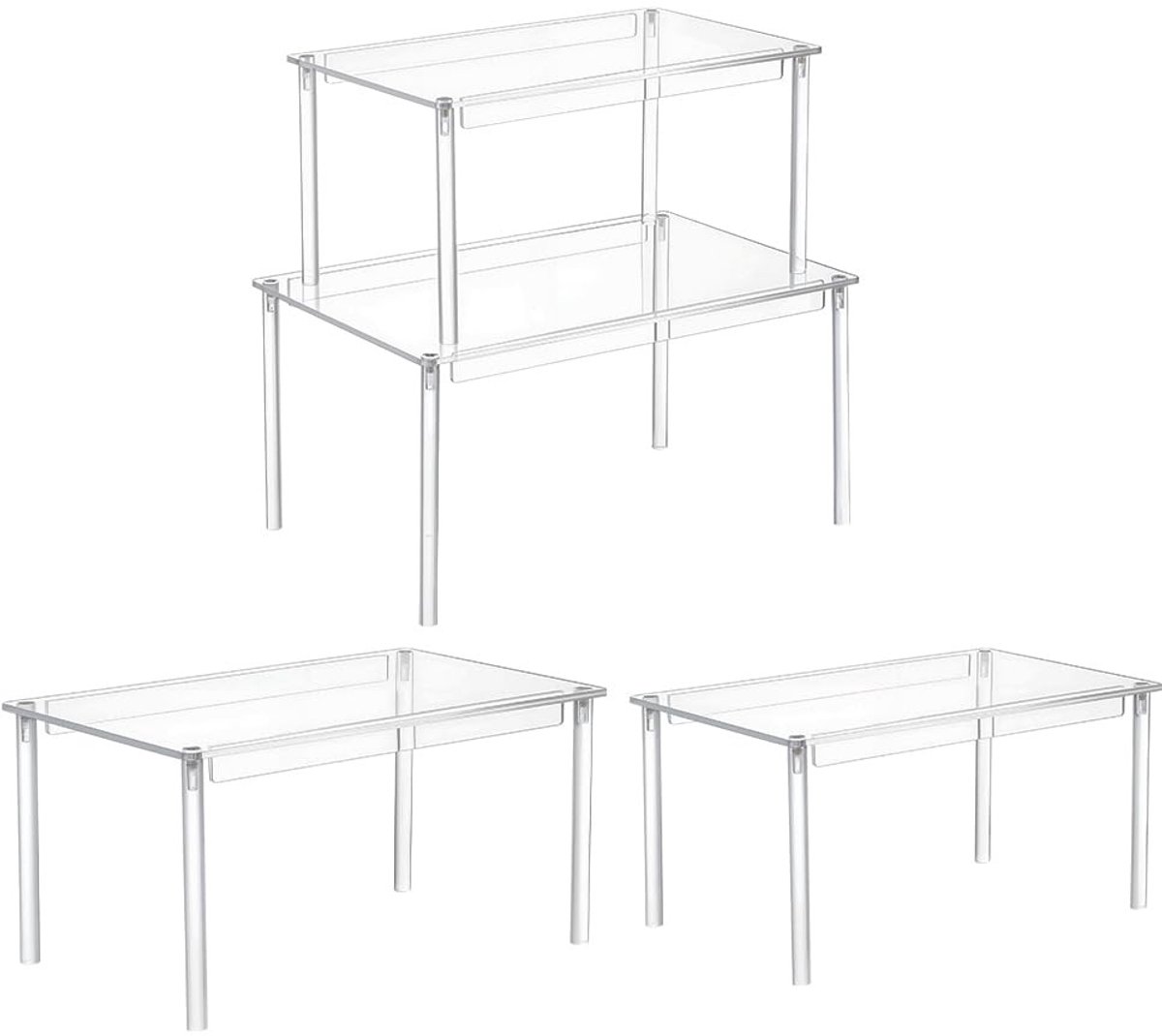 Dailygoods - Set van 4 Acryl Kast Organizers voor Keuken en Bureau