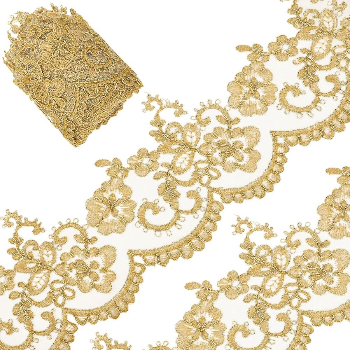 Dailygoods - Goud Venetië Kant Trim voor Naaien en Decoratie