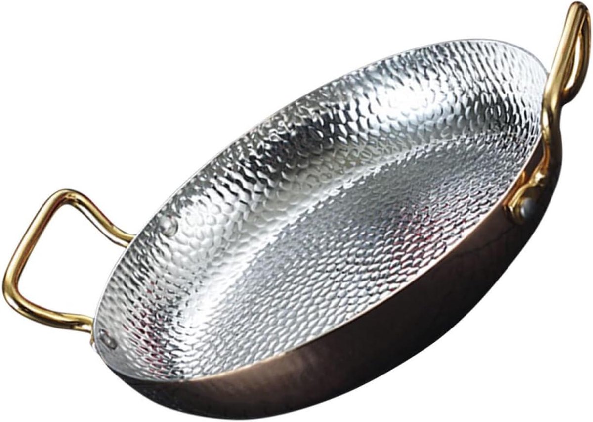 Roestvrijstalen Pan - Kookgerei Hotpot - Thuis Koken - Dubbele Handgrepen - 27.5 cm - Zilver