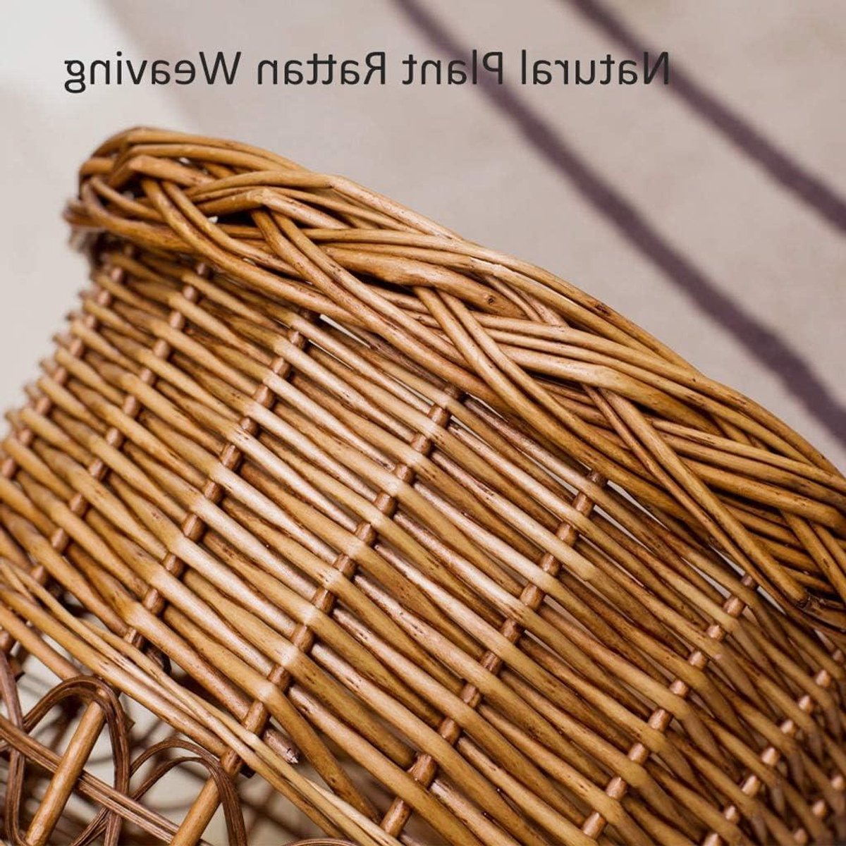 Prullenbak - Opslagmand - Opruimen Huis - Handgeweven Rattan - 27 cm Diameter - Bruin