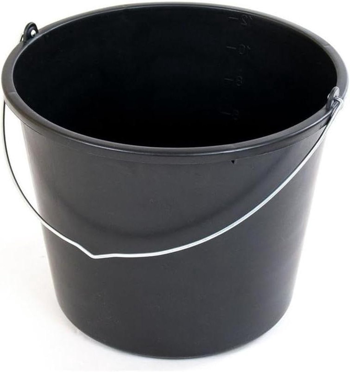 Bouwemmer Set - Cement Mortelbak - Materiaal Transport - Versterkt Ontwerp - 12 Liter - Zwart