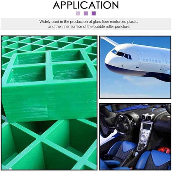 Roller Kit - Glasvezel Strips - Boot Reparatie - Aluminium Gelamineerd - 5 Stuks - Grijs — afbeelding 3