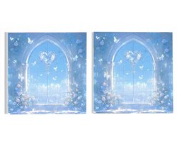 L0DY-430 Set van 2 verf op nummer voor volwassenen, blauwe vlinder, verf op nummer, doe-het-zelf acryl olieverfschilderijsets, voor 3-7 jaar oude…