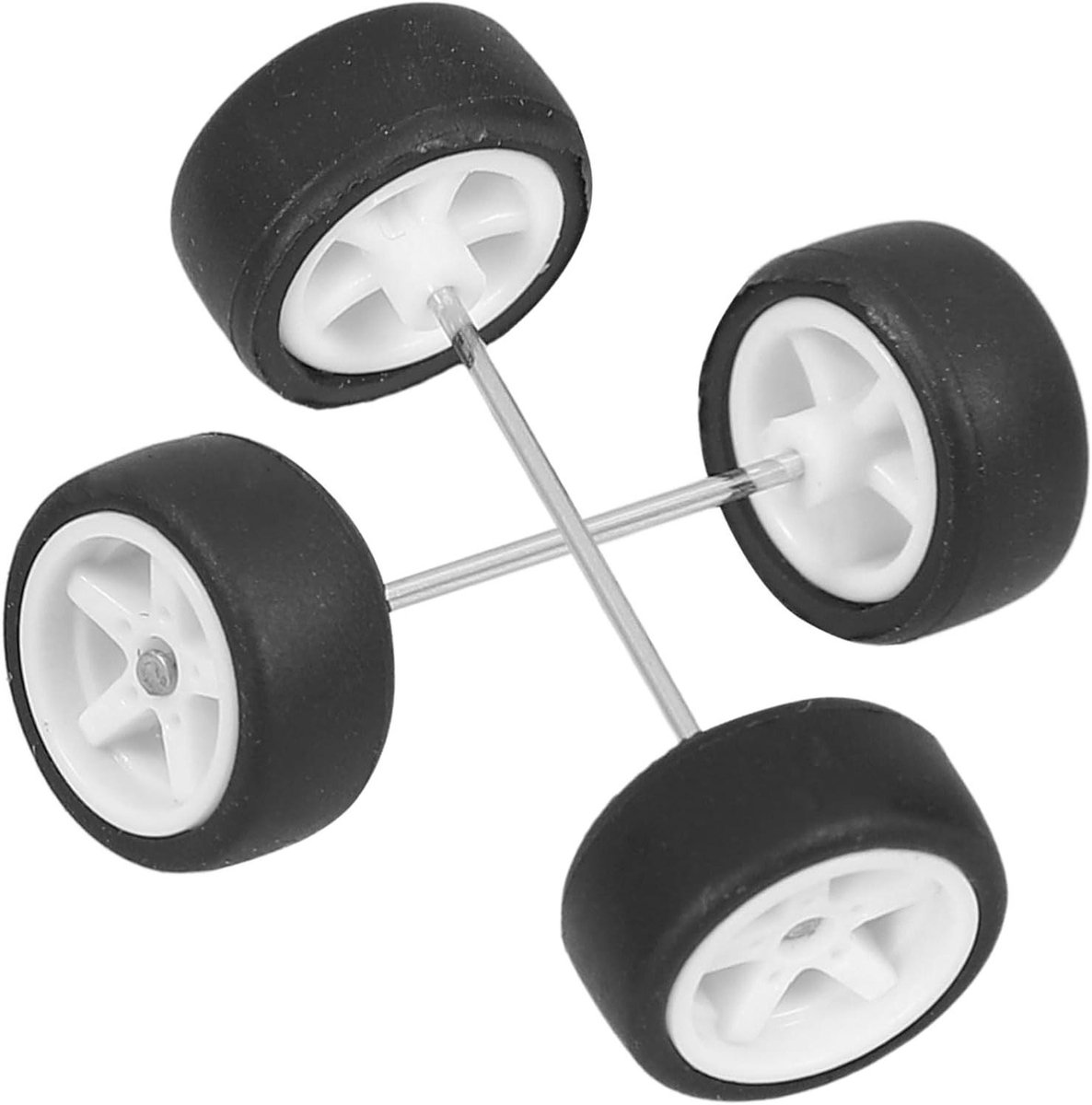 Model Auto Wielen - Vervangende Banden - Modelbouw Auto's - Verbeterde Wegligging - Schaal 1:64 - Wit Zwart